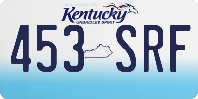 KY license plate 453SRF