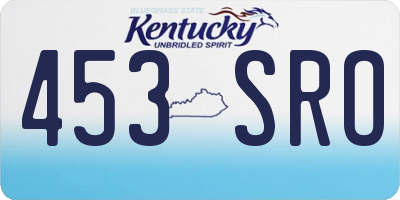 KY license plate 453SRO