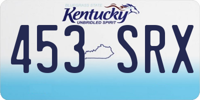 KY license plate 453SRX