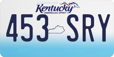 KY license plate 453SRY