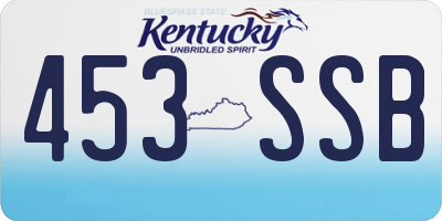 KY license plate 453SSB