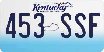 KY license plate 453SSF