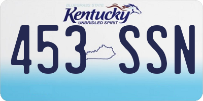 KY license plate 453SSN