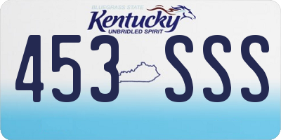 KY license plate 453SSS