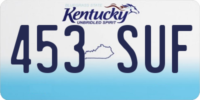 KY license plate 453SUF