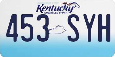 KY license plate 453SYH