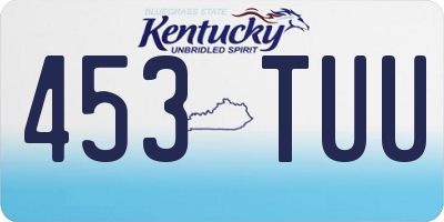 KY license plate 453TUU