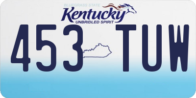 KY license plate 453TUW
