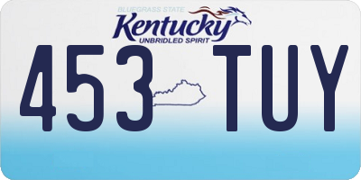 KY license plate 453TUY