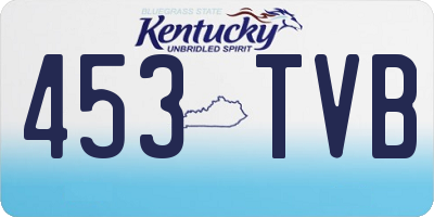 KY license plate 453TVB