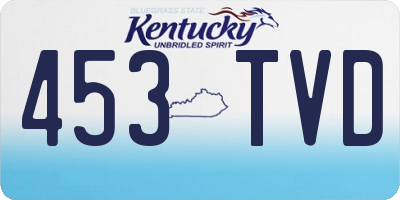 KY license plate 453TVD