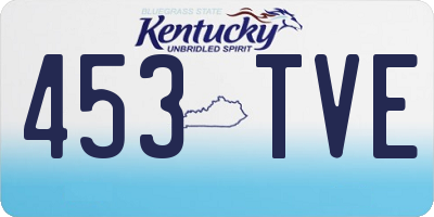 KY license plate 453TVE