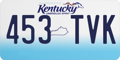 KY license plate 453TVK