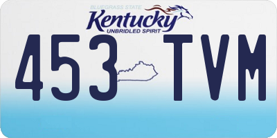KY license plate 453TVM