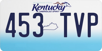 KY license plate 453TVP
