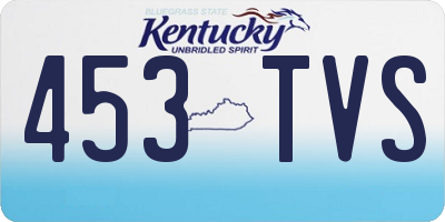 KY license plate 453TVS