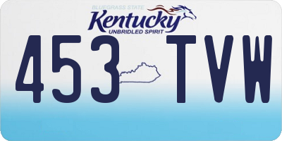 KY license plate 453TVW