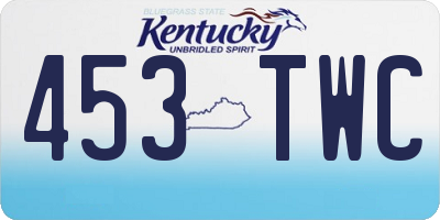KY license plate 453TWC