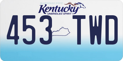 KY license plate 453TWD