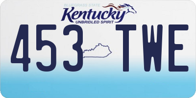 KY license plate 453TWE