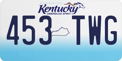 KY license plate 453TWG