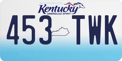 KY license plate 453TWK
