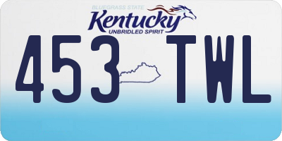 KY license plate 453TWL