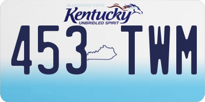 KY license plate 453TWM