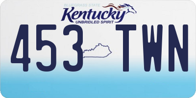 KY license plate 453TWN