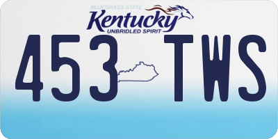 KY license plate 453TWS