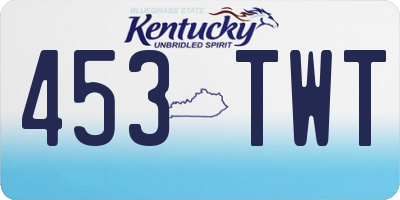 KY license plate 453TWT