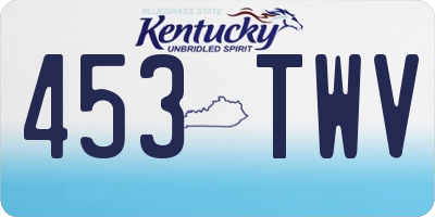 KY license plate 453TWV