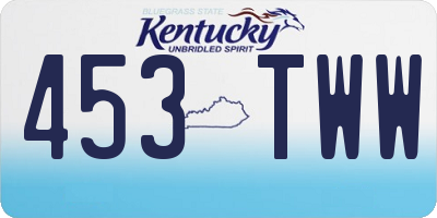 KY license plate 453TWW