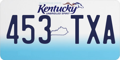 KY license plate 453TXA