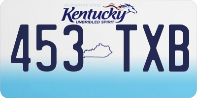 KY license plate 453TXB