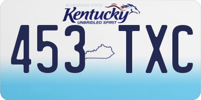 KY license plate 453TXC