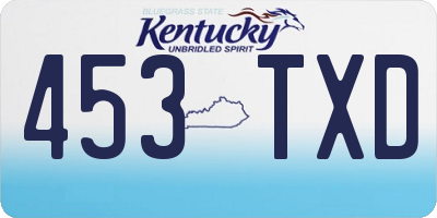 KY license plate 453TXD