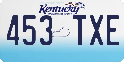 KY license plate 453TXE