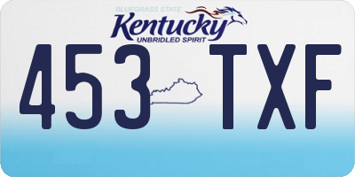 KY license plate 453TXF
