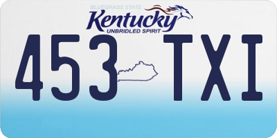 KY license plate 453TXI