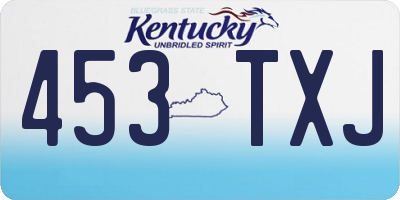 KY license plate 453TXJ