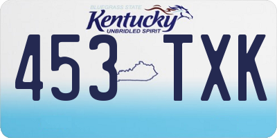 KY license plate 453TXK