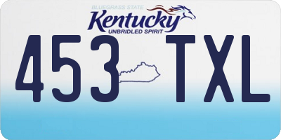 KY license plate 453TXL