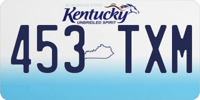 KY license plate 453TXM