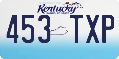 KY license plate 453TXP