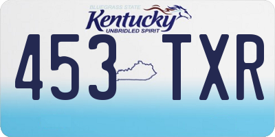 KY license plate 453TXR
