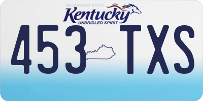 KY license plate 453TXS