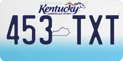 KY license plate 453TXT