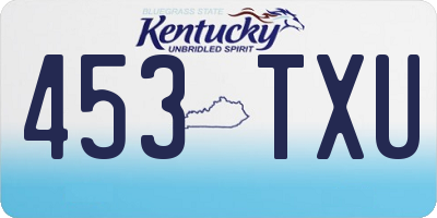 KY license plate 453TXU