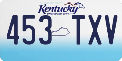 KY license plate 453TXV